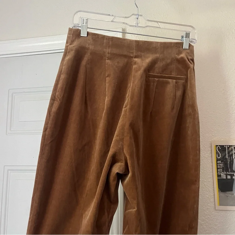 NWOT‎ SCANLAN THEODORE brown suede straight slim leg pants